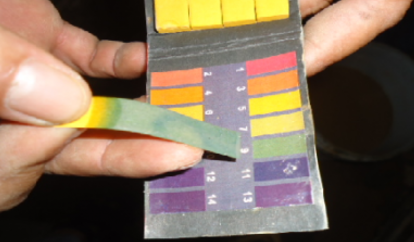 bảng màu ph trong thí nghiệm bentonite